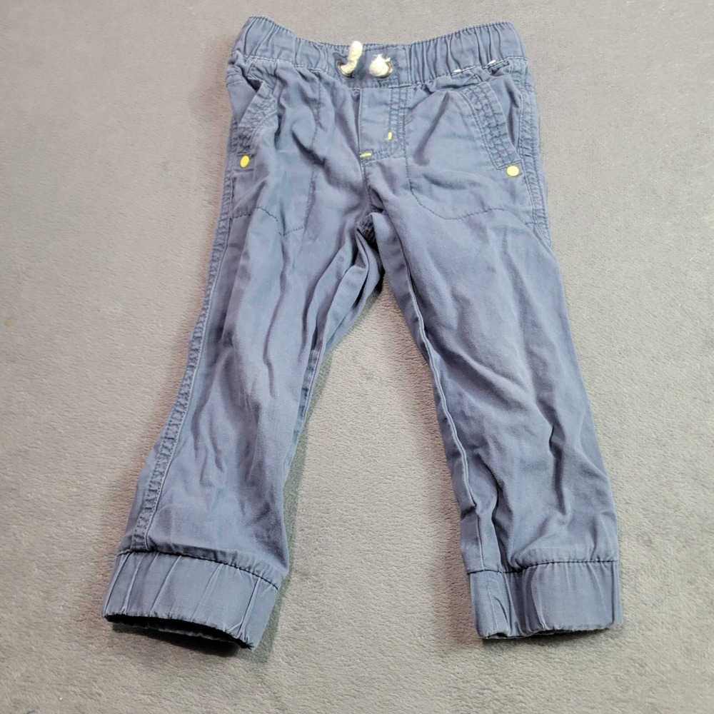 Gymboree Jogger Pants Boys 18-24 Months Blue Cotton Utility Elastic Waist 140175